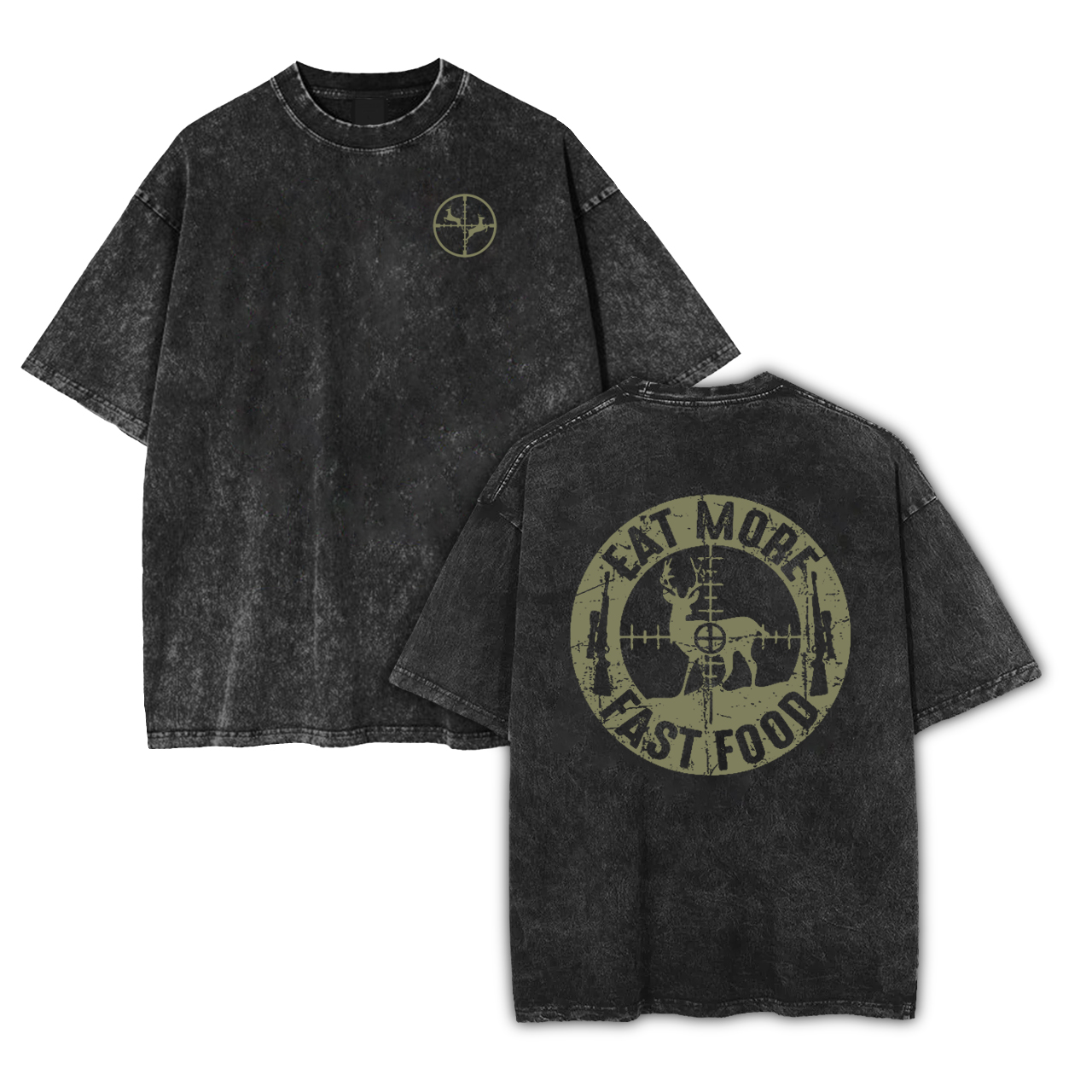 Hunting Deer Print Garment-dye Tees
