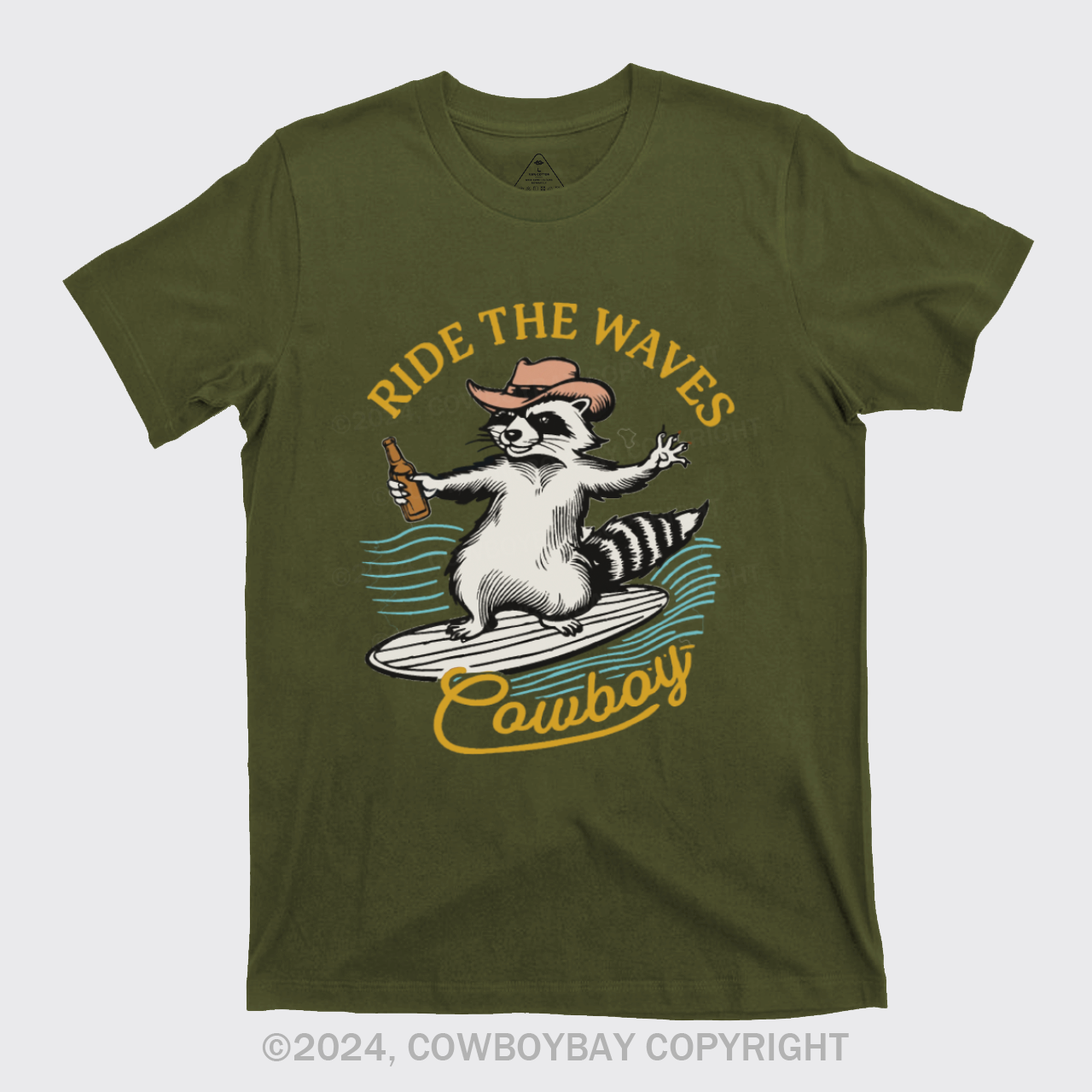 Surfing Cowboy Raccoon With Beer T-Shirts