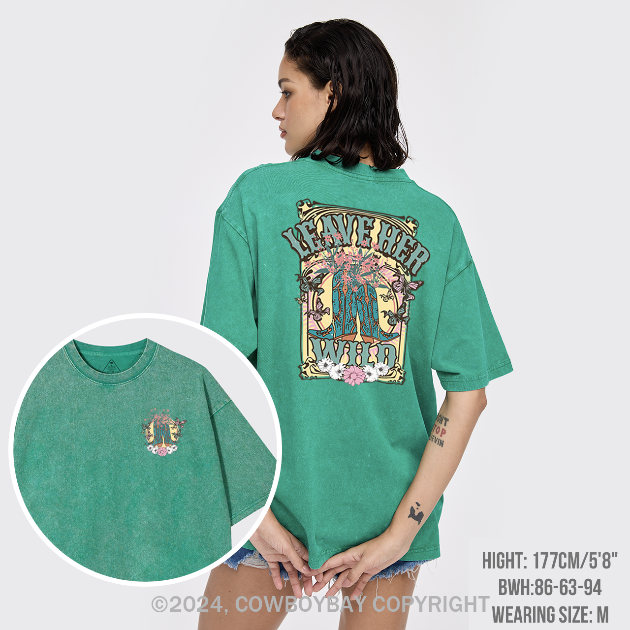 Leave Her Wild Western Cowboy Garment-dye Tees