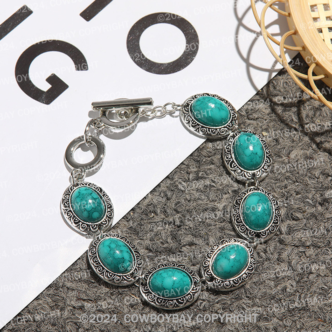 Vintage Oval Turquoise Bracelet