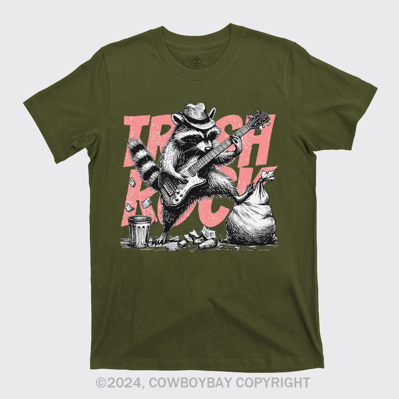 Raccoon Playing Guitar Retro T-Shirts