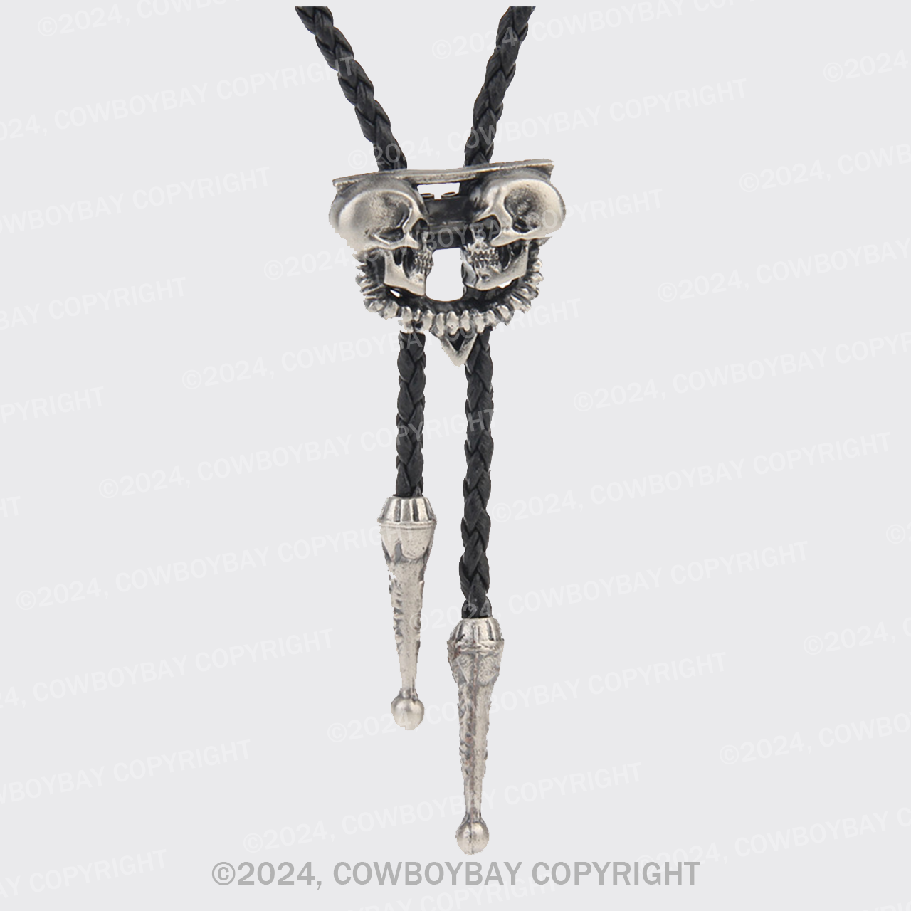 Vintage Tether Western Skull Necklace