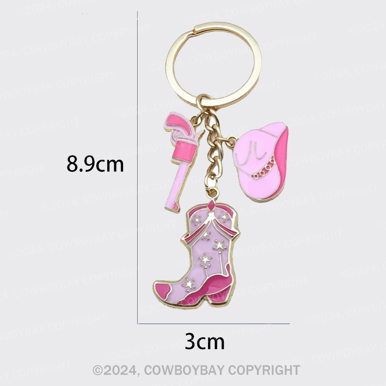 Pink Western Cowgirl Bag Keychain