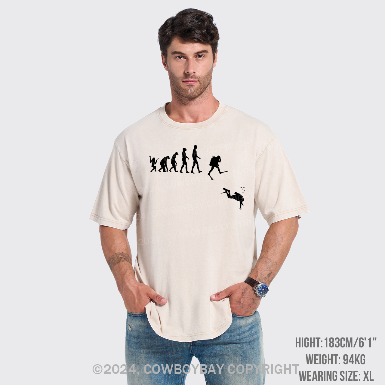 Scuba Diving Evolution Garment-dye Tees