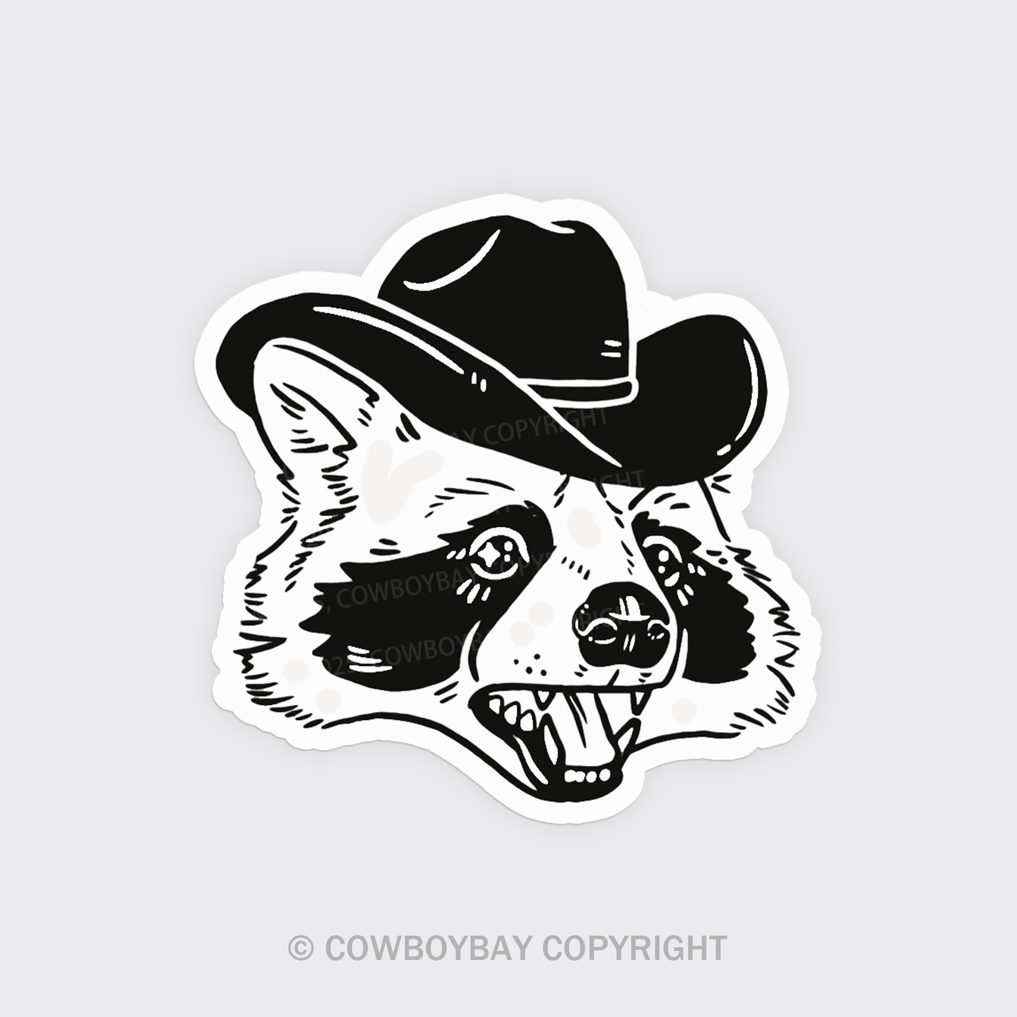 Raccoon Cowboy Fridge Magnet