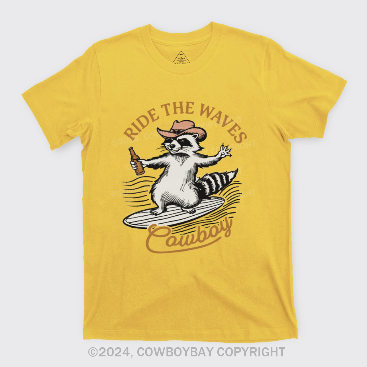 Surfing Cowboy Raccoon With Beer T-Shirts