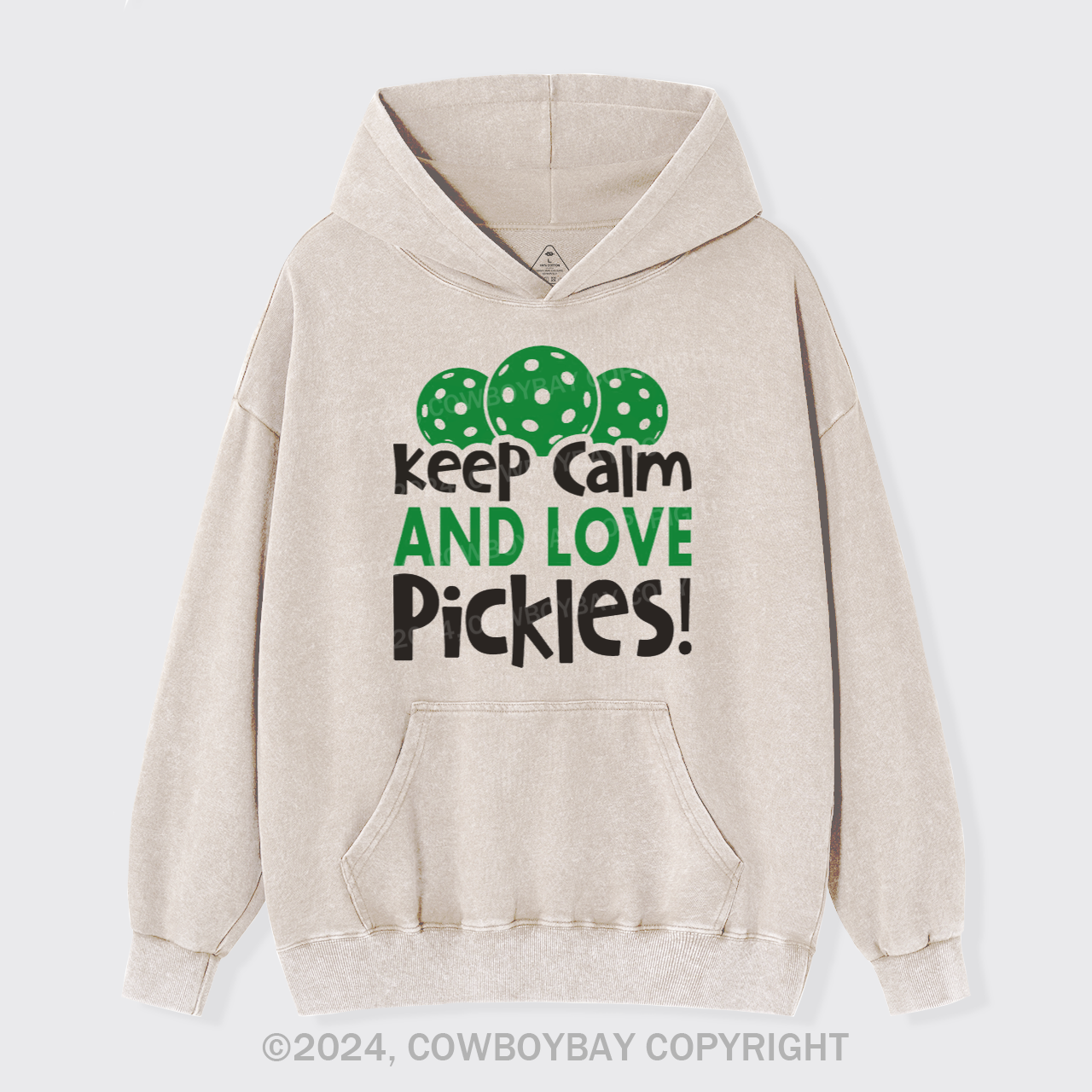 Keep Calm And Love Pickles Garment-Dye Hoodies