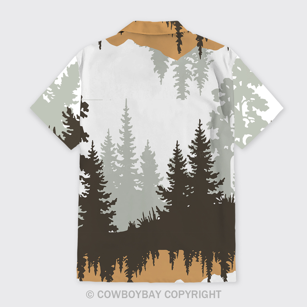 Fir Tree Forest Border Button Up Shirts
