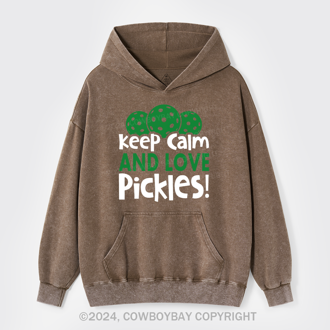 Keep Calm And Love Pickles Garment-Dye Hoodies