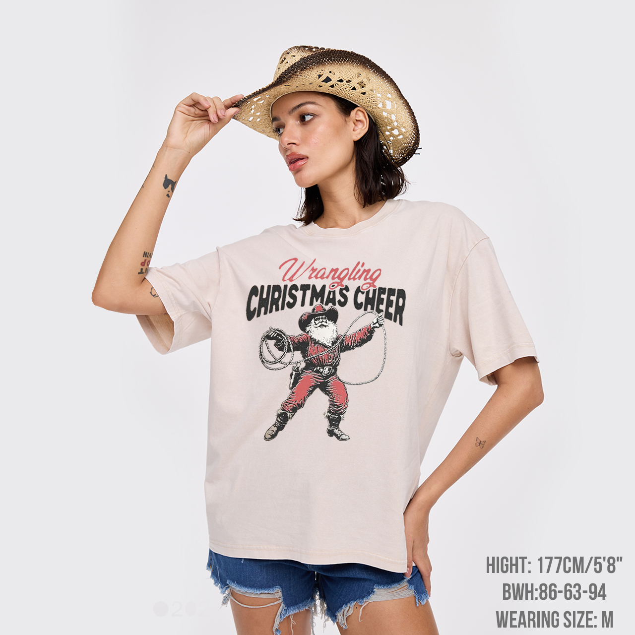 Wrangling Christmas Cheer Garment-dye Tees