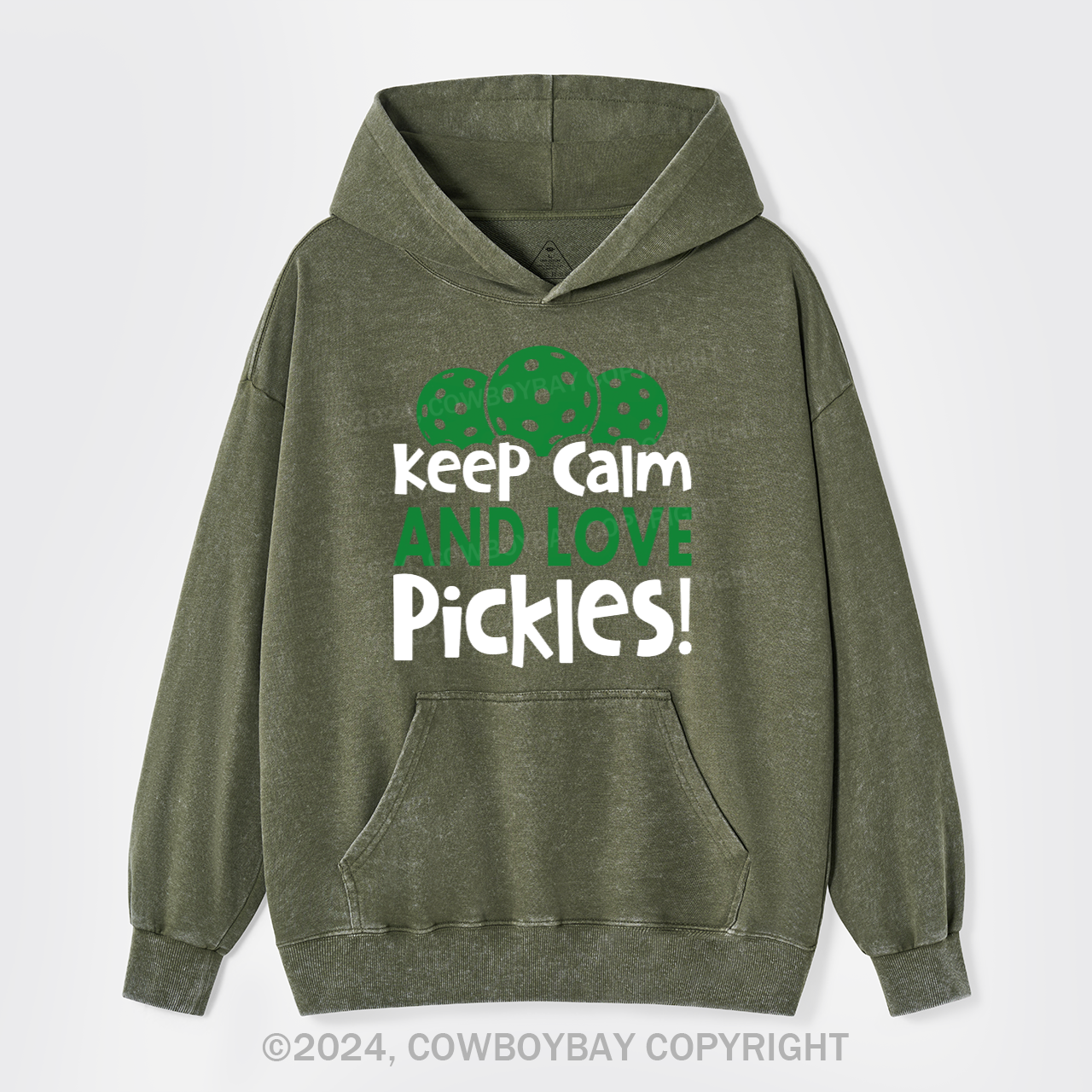 Keep Calm And Love Pickles Garment-Dye Hoodies