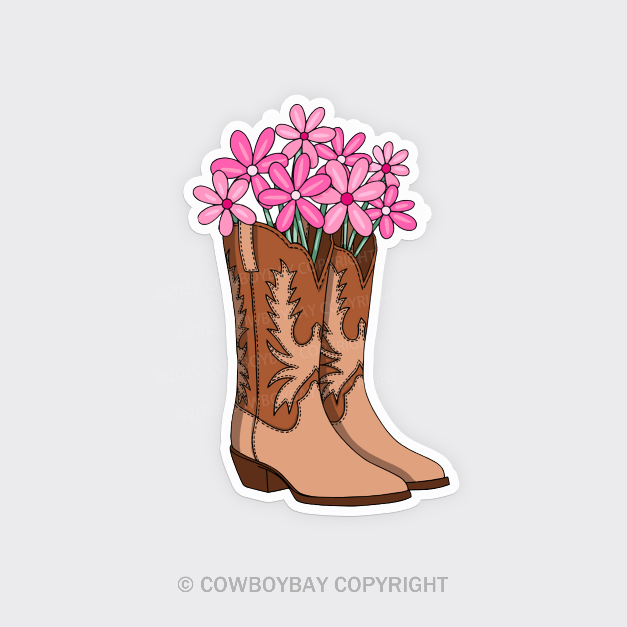 Flowers In Cowboy Boots Fridge Magnet