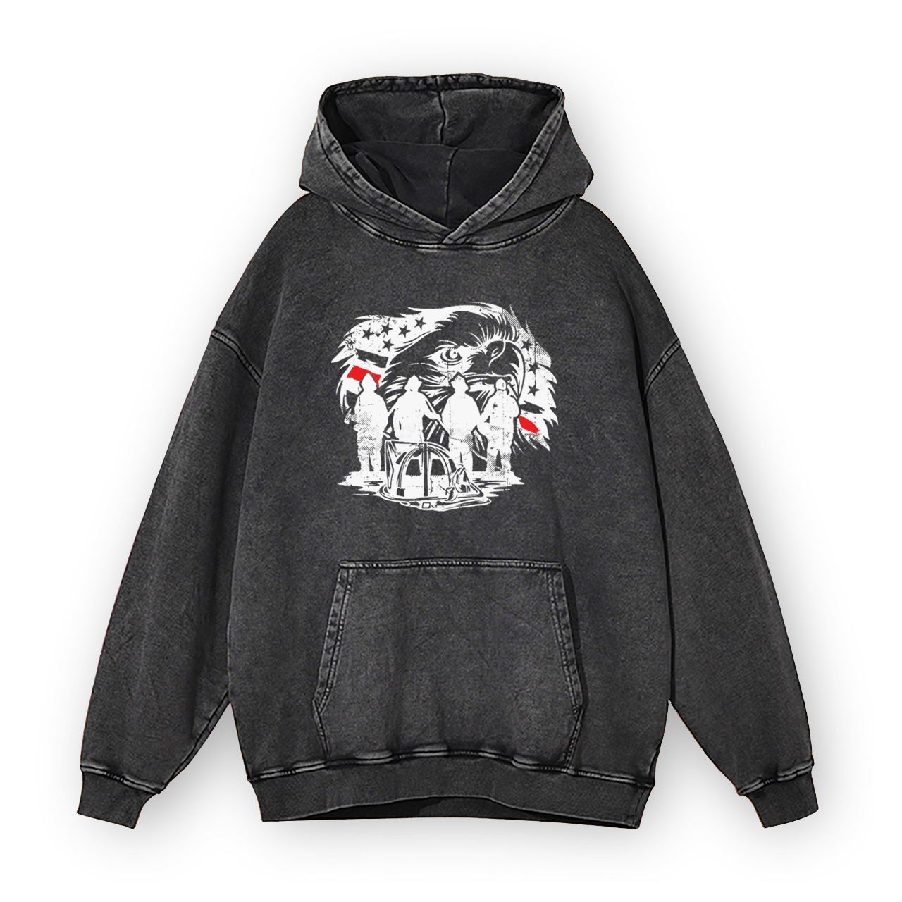 US Firefighter Eagle Garment-Dye Hoodies