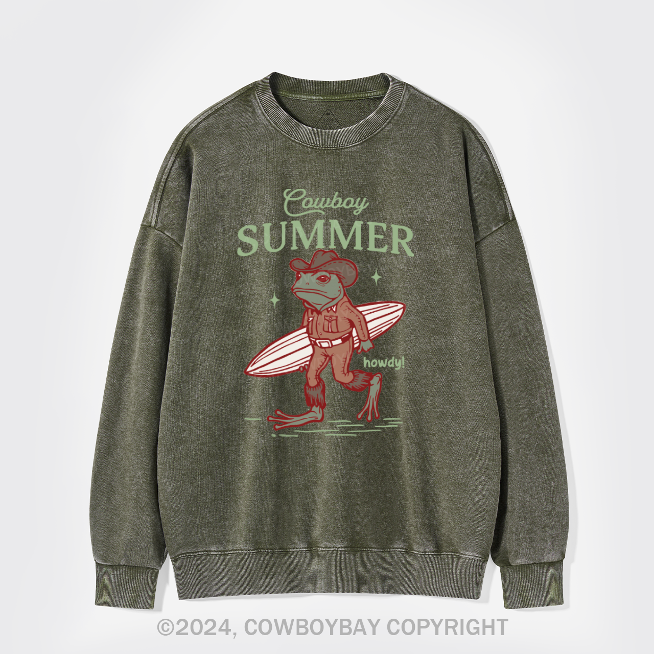 Retro Cowboy Summer Washed Sweatshirts