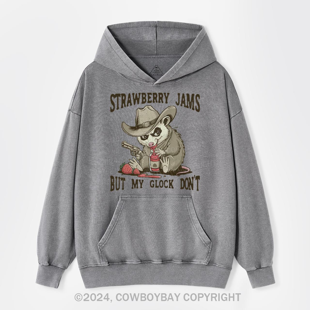 Strawberry Jams But My Glock Don't Garment-Dye Hoodies