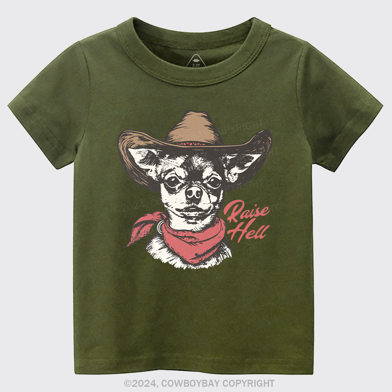 Cowboy Chihuahua,Raise Hell Kids T-shirt