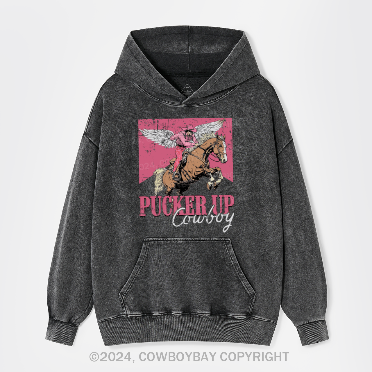 Pucker Up Cowboy Garment-Dye Hoodies