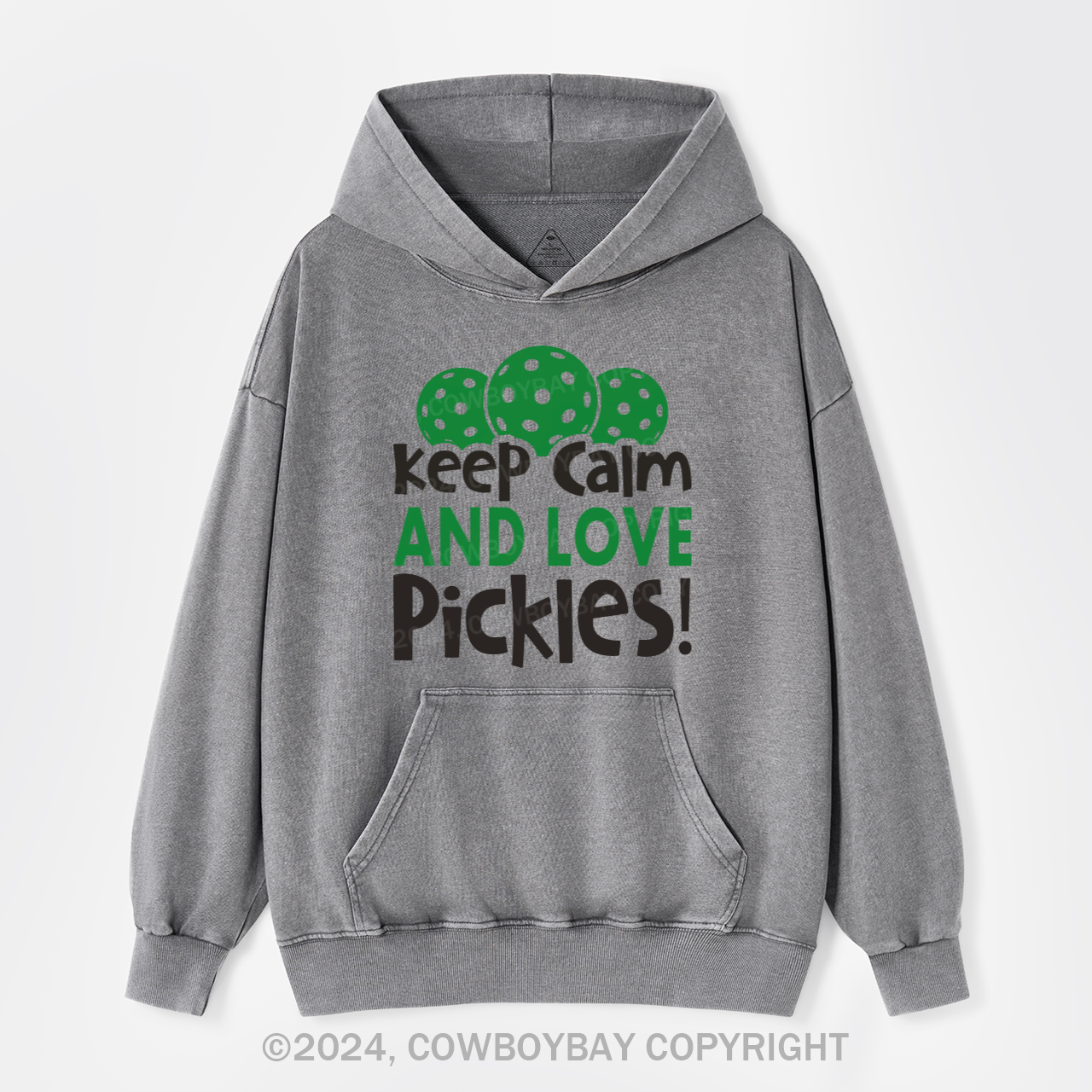 Keep Calm And Love Pickles Garment-Dye Hoodies