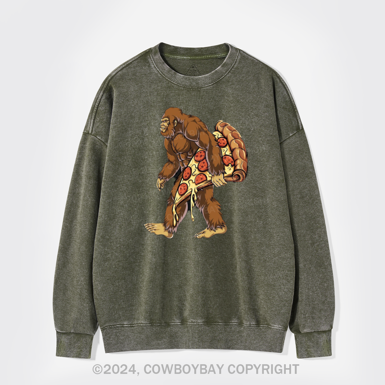 Bigfoot Pizza Washed Sweatshirts