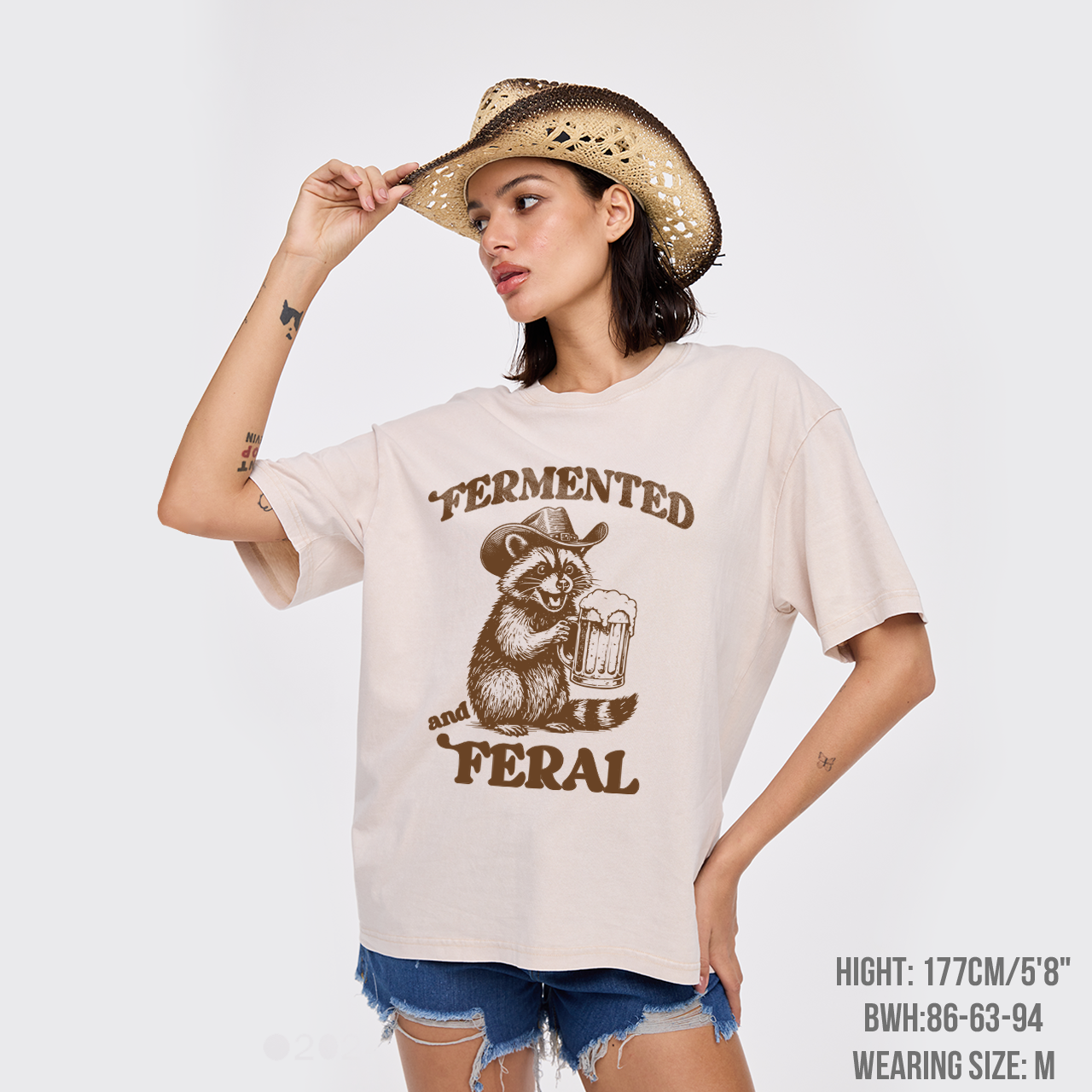 Fermented And Feral Funny Raccoon Garment-dye Tees