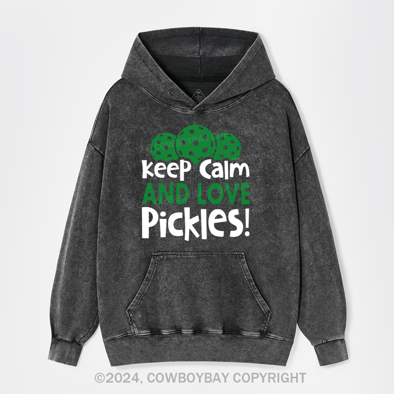 Keep Calm And Love Pickles Garment-Dye Hoodies