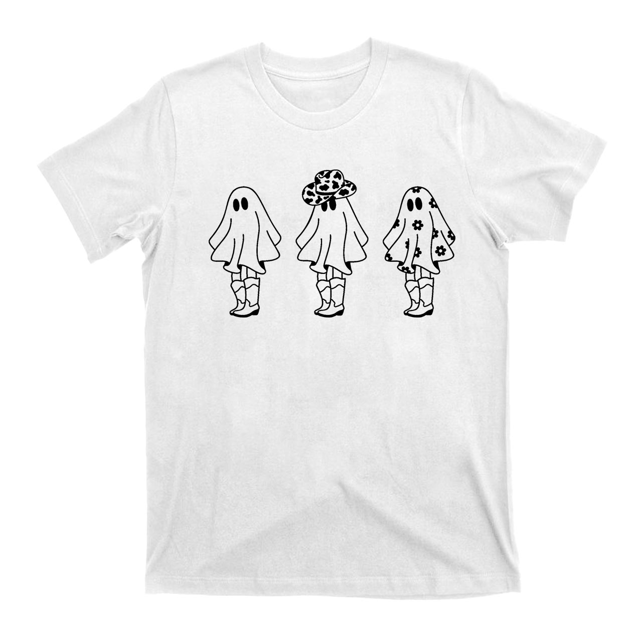 Halloween Daisy Girl Ghost Cowboy T-Shirts