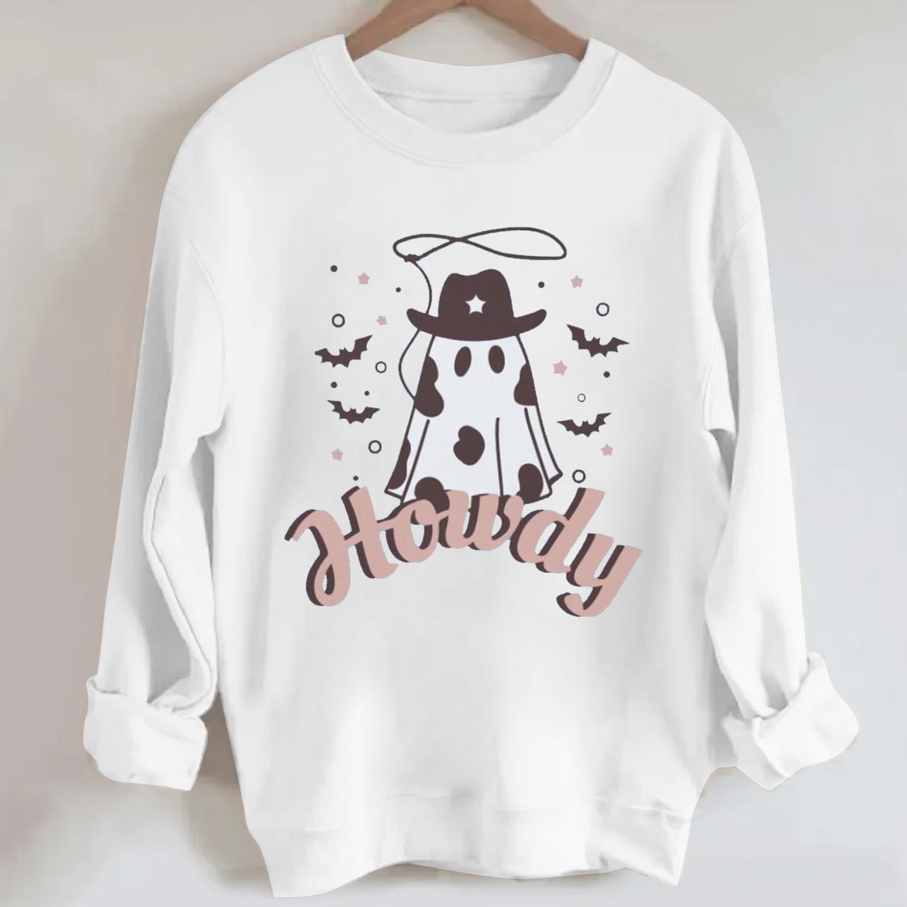Howdy Western Cowboy Ghost Halloween Sweatshirt
