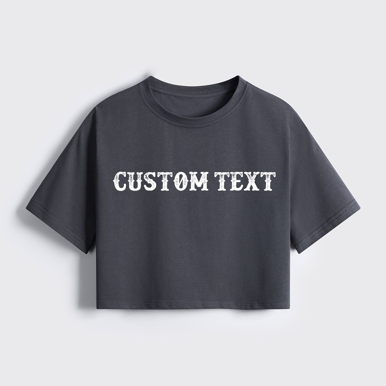Custom Text Cropped Boxy Tee