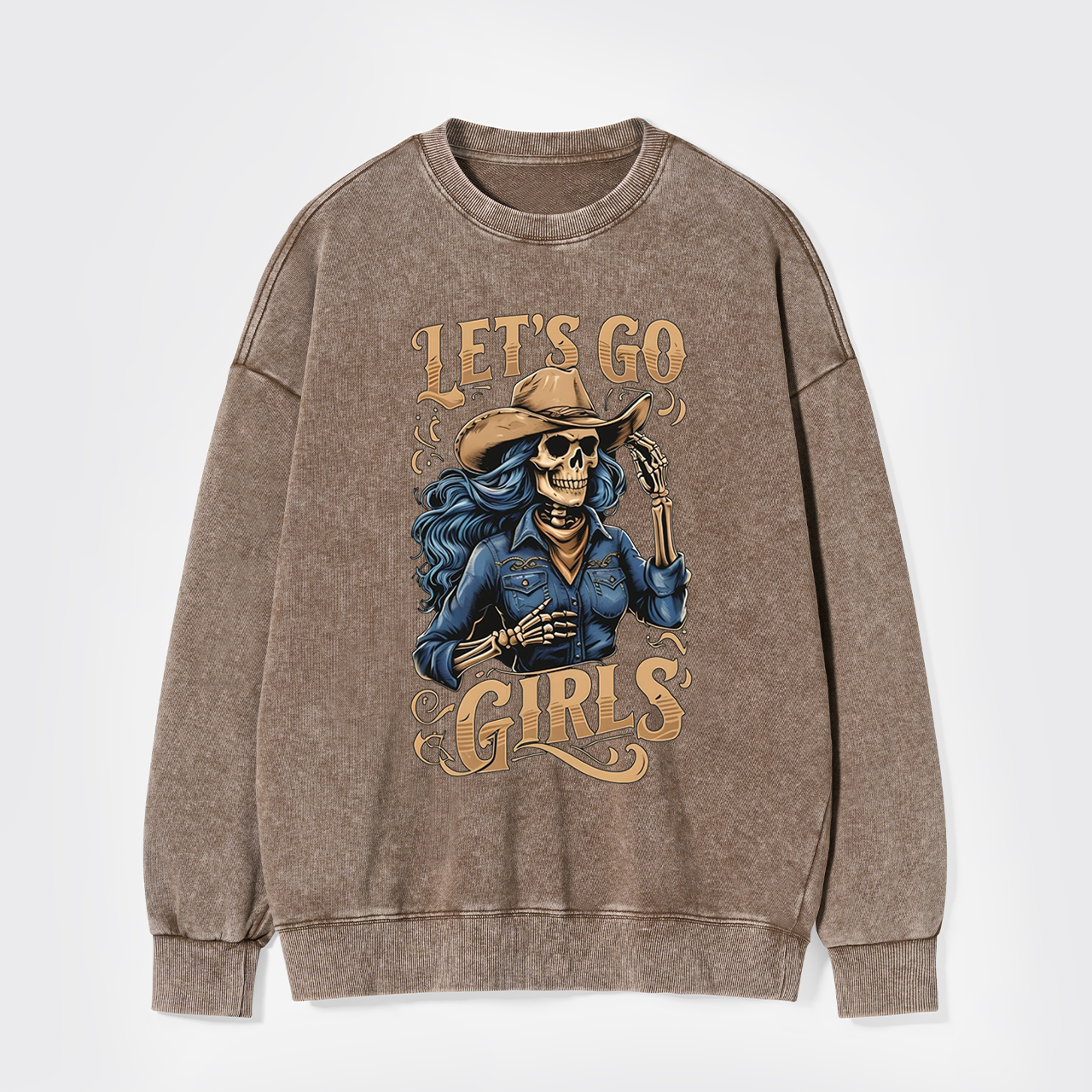 Let's Go Girls Creepy Cowgirl Washed Sweatshirts