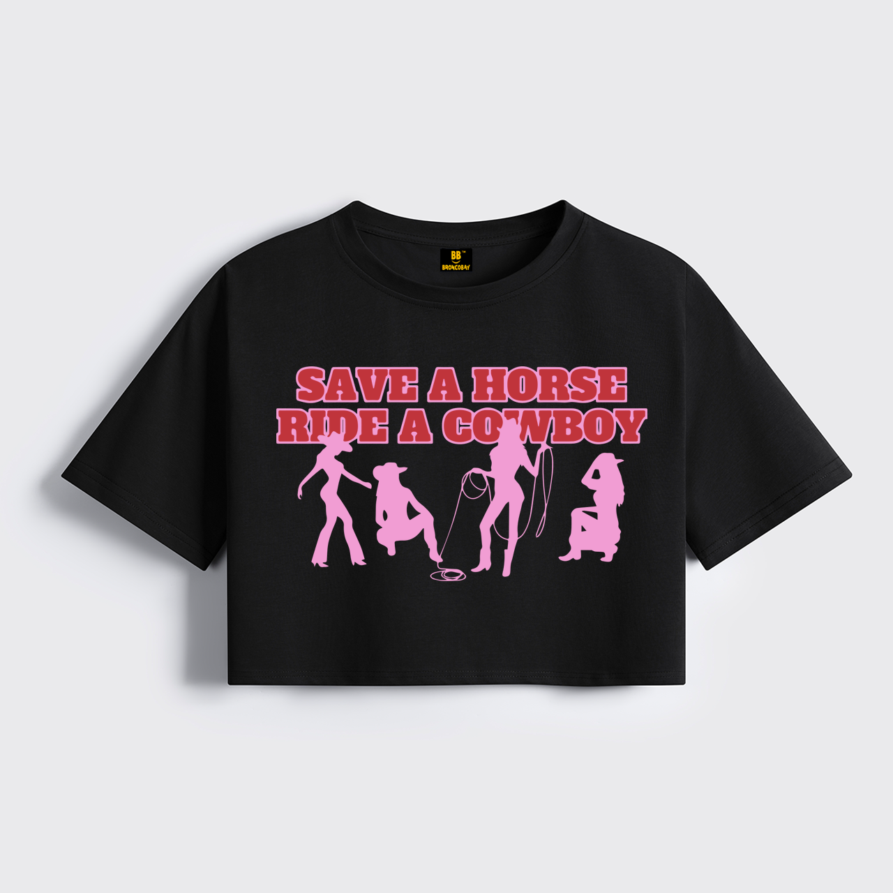 Save A Horse Ride A Cowboy Cropped Boxy Tee