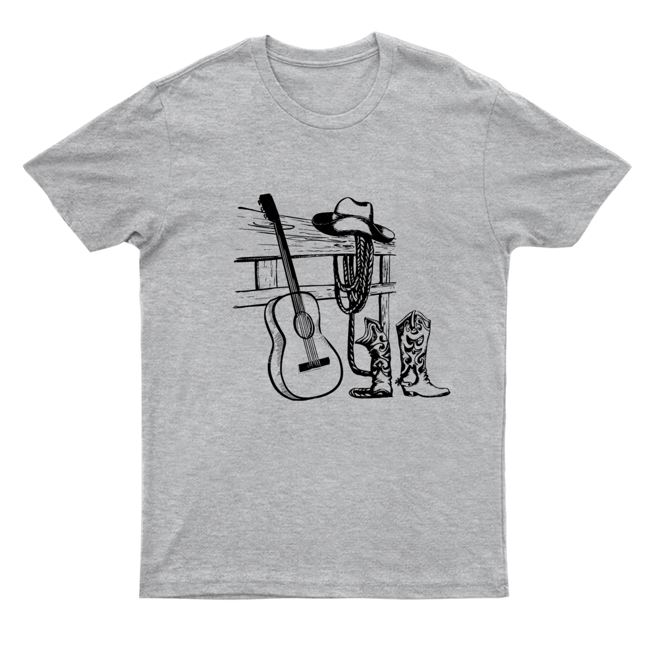 Vintage Cowboy And Music Guitar T-Shirts