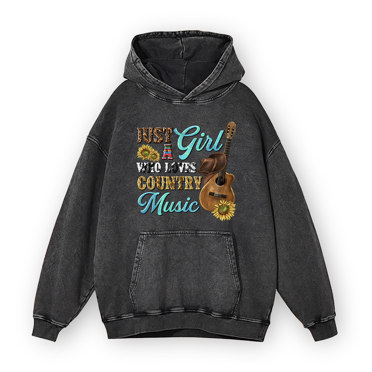 Just a Girl who Loves Country Music Garment-Dye Hoodies