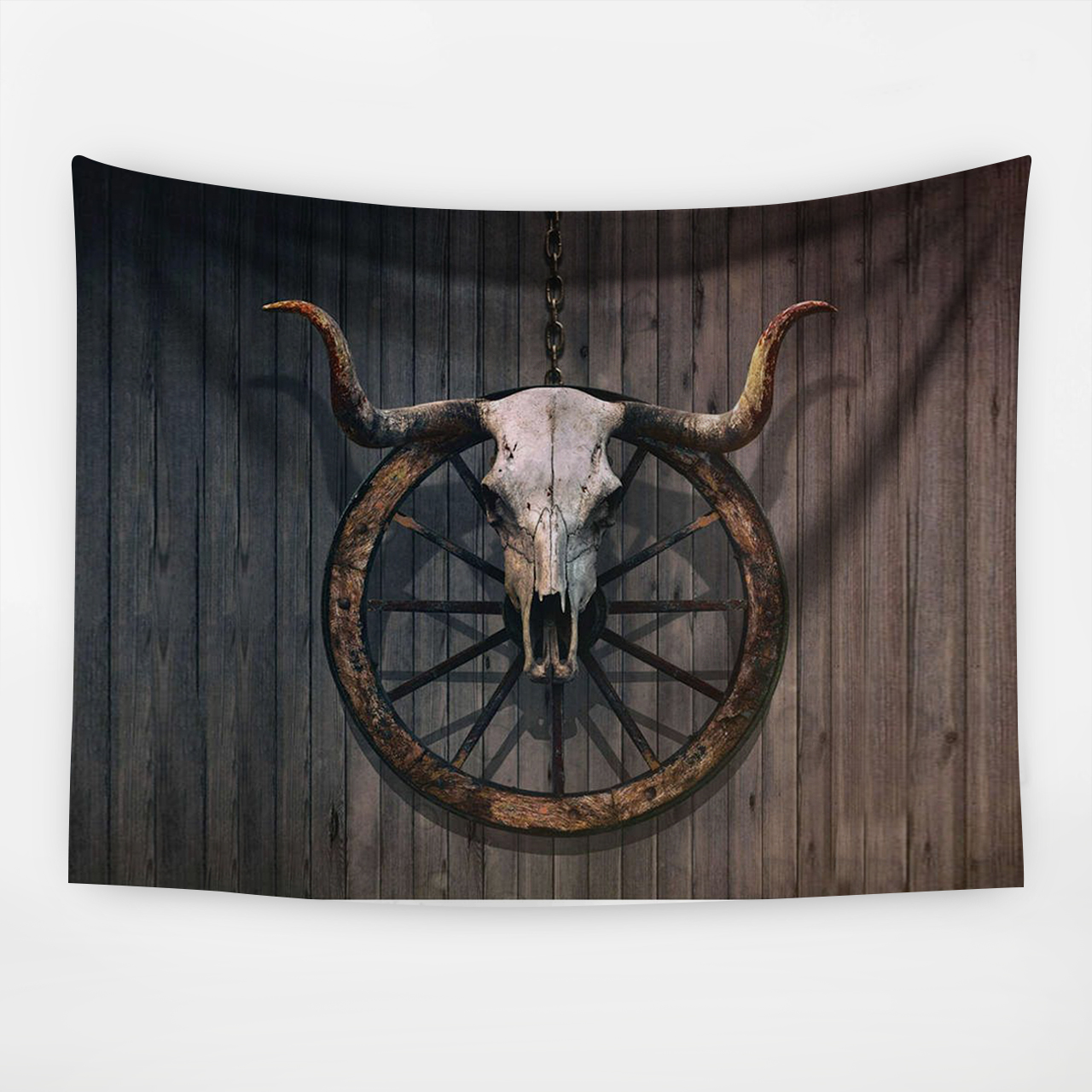 Boho Bull Longhorn Skull Head Tapestry