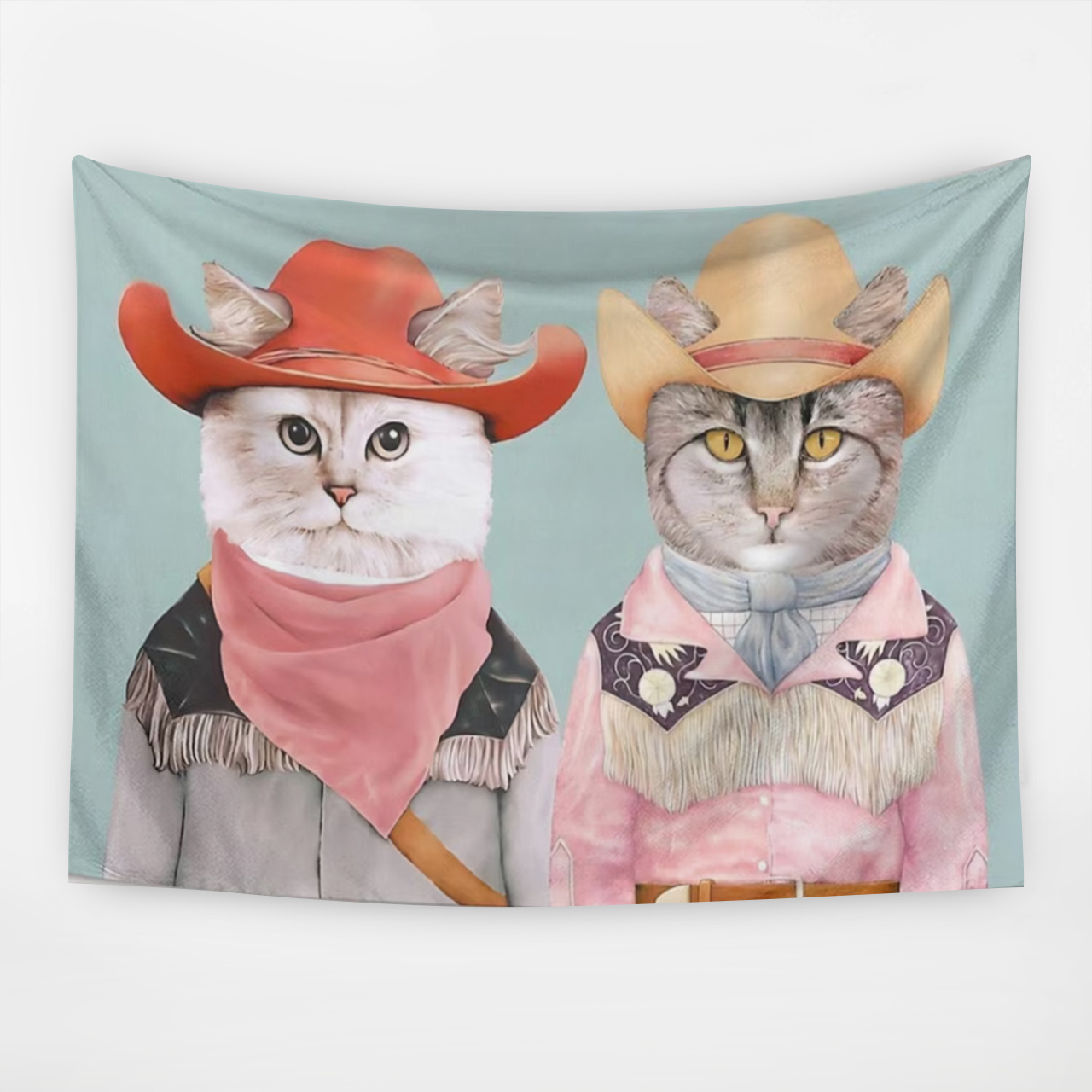 Cowboy Cats  Cute Kitten Pet Tapestry