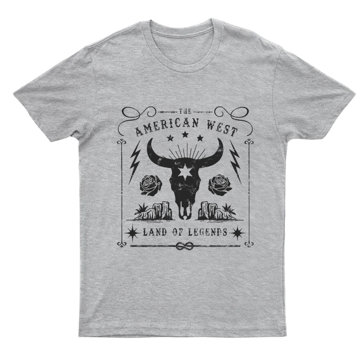 American West Vintage Aesthetic Bull Skull T-shirt