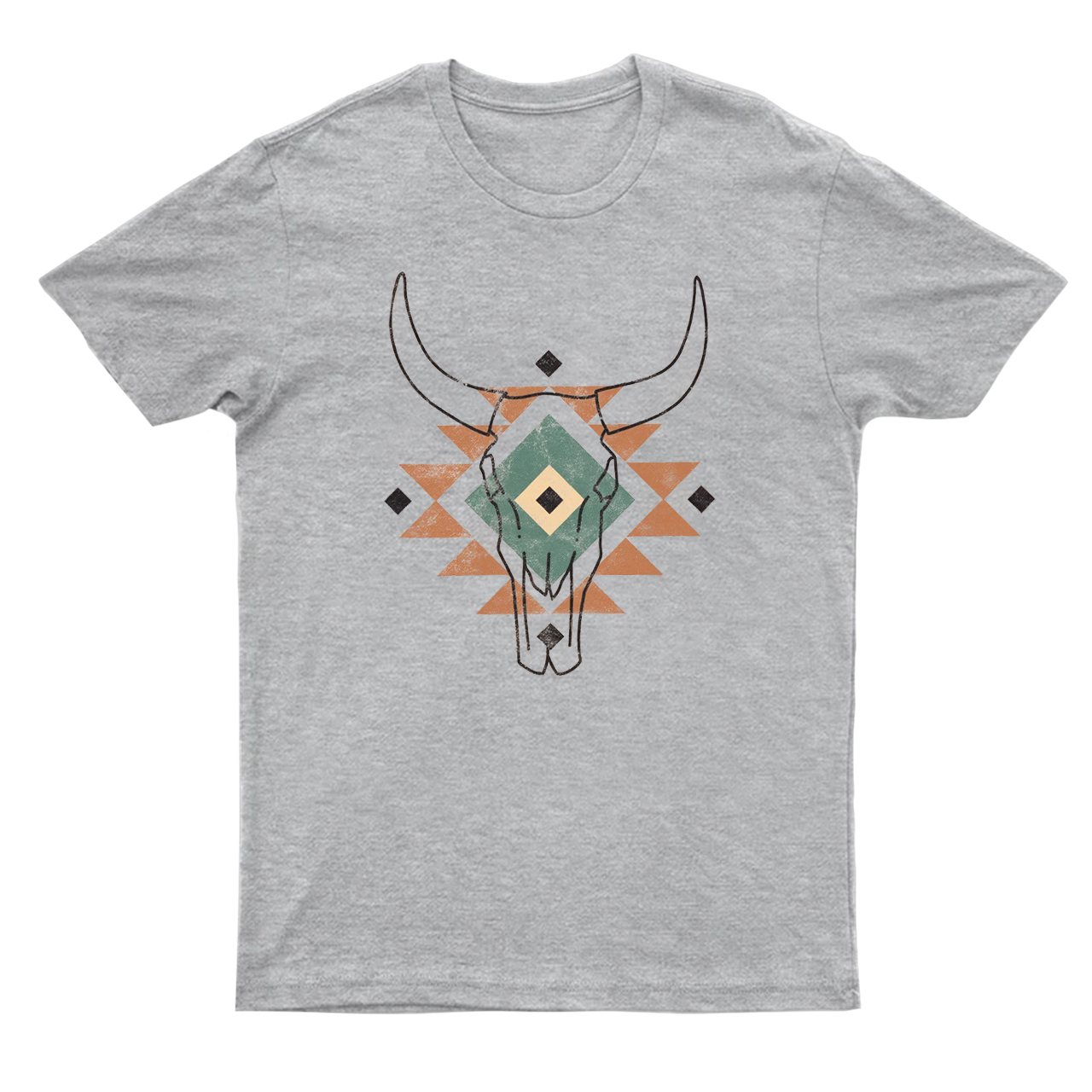 Aztec Cow Skull Shirt South Western