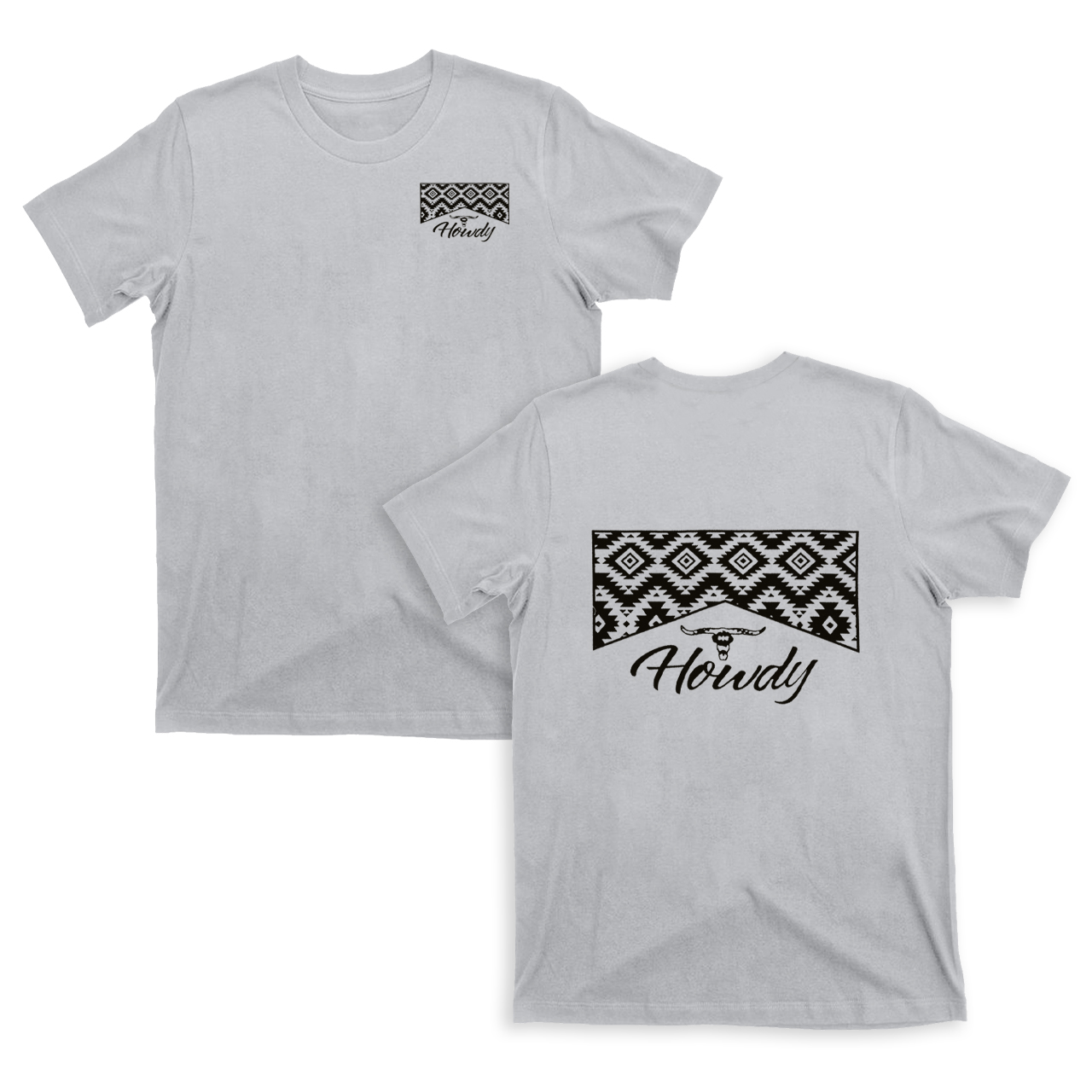 Howdy Western Graphic Bull Skull T-shirt