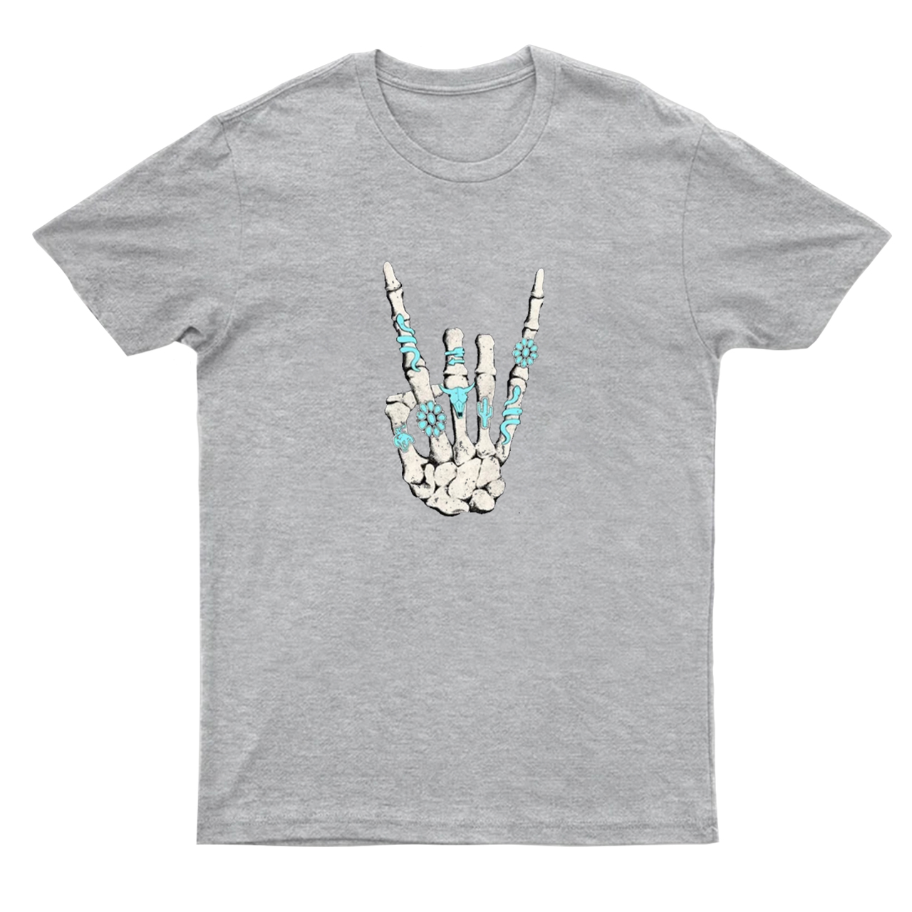 Western Rock On Skeleton American Rodeo T-Shirts