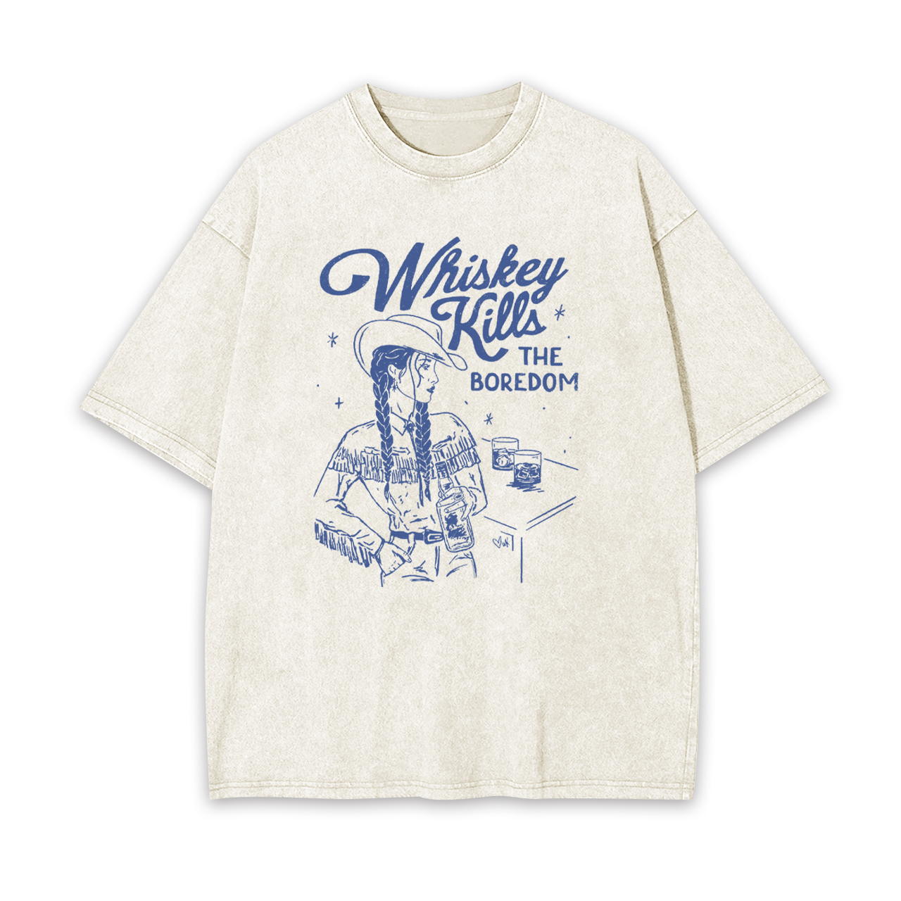 Whiskey Kills The Boredom Garment-dye Tees