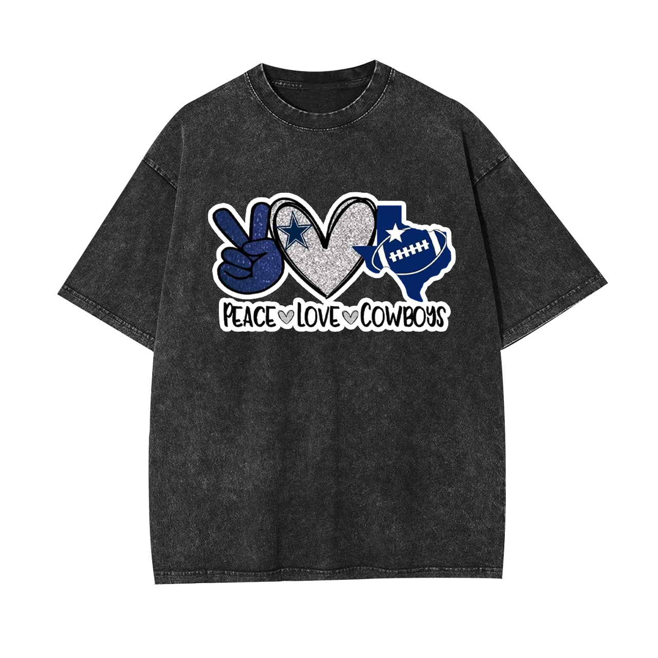 Peace Love Dallas Cowboys Garment-dye Tees