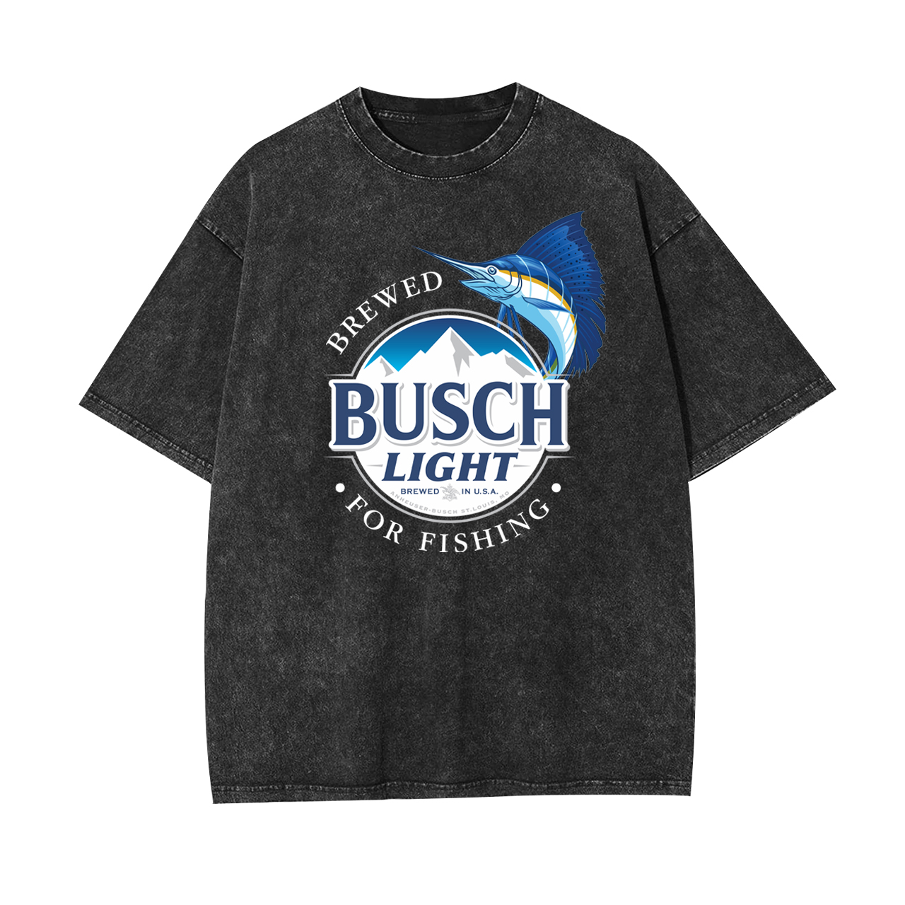 Brewed Busch Light For Fishing Lovers Garment-dye Tees