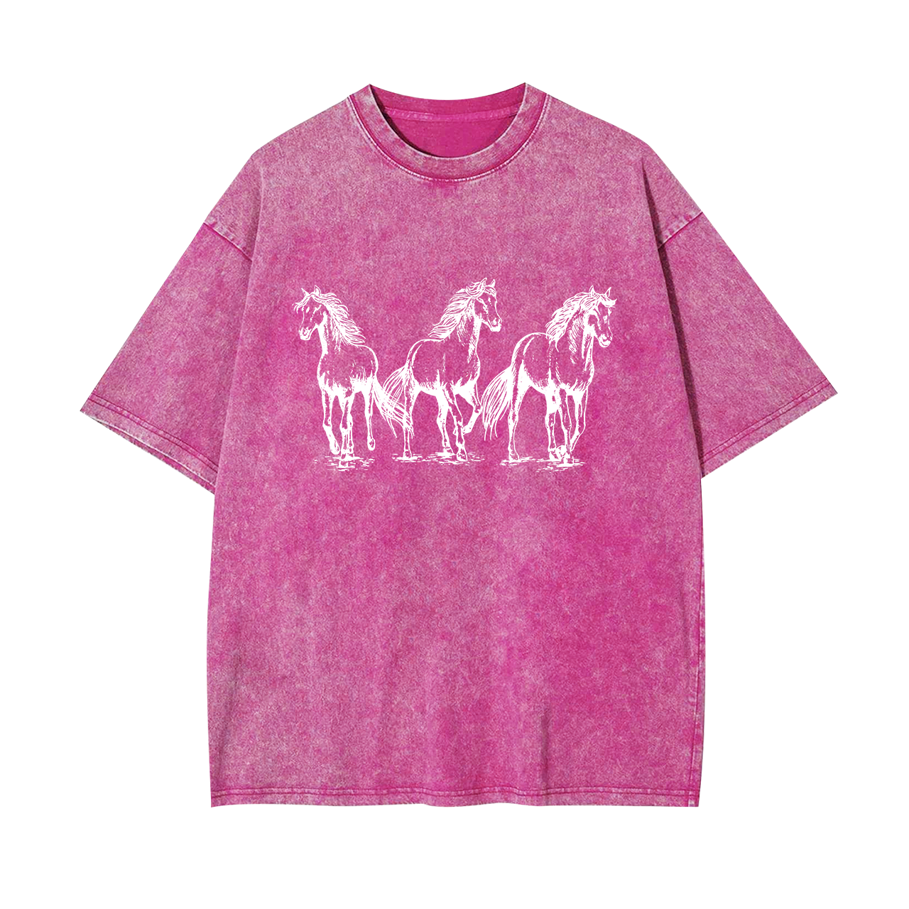 Three Horses Western Cowboy Garment-dye Tees