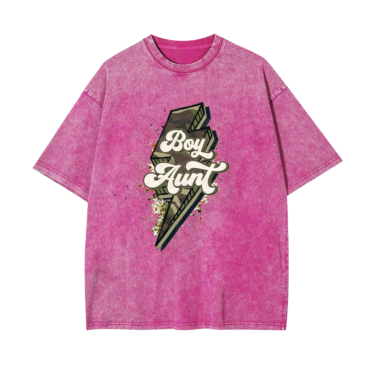 Boy Aunt Lightning Splash Garment-dye Tees