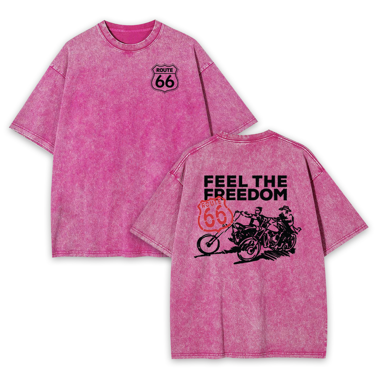 Route 66 Feel The Freedom Garment-dye Tees