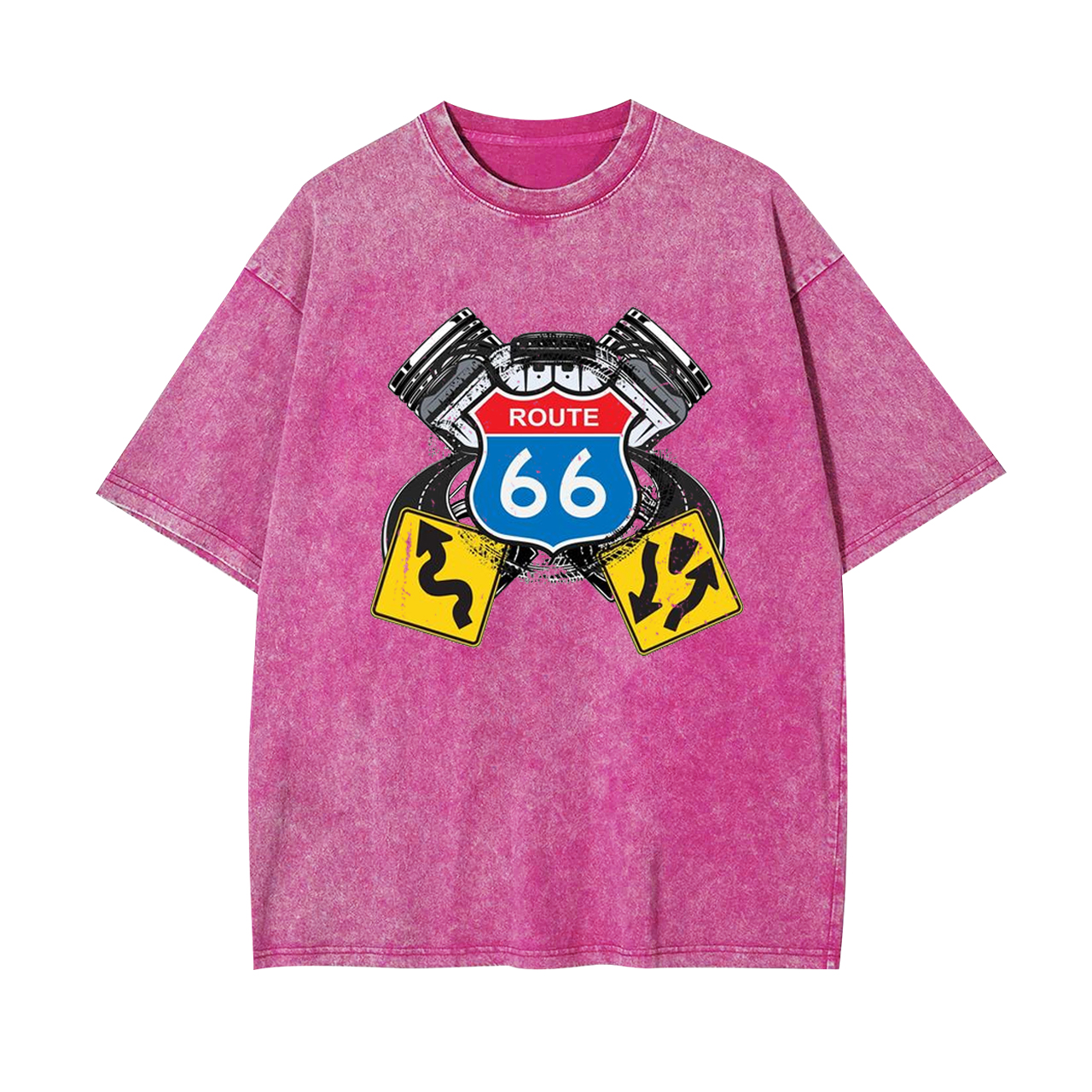Route 66 Classic Car American Roads Garment-dye Tees