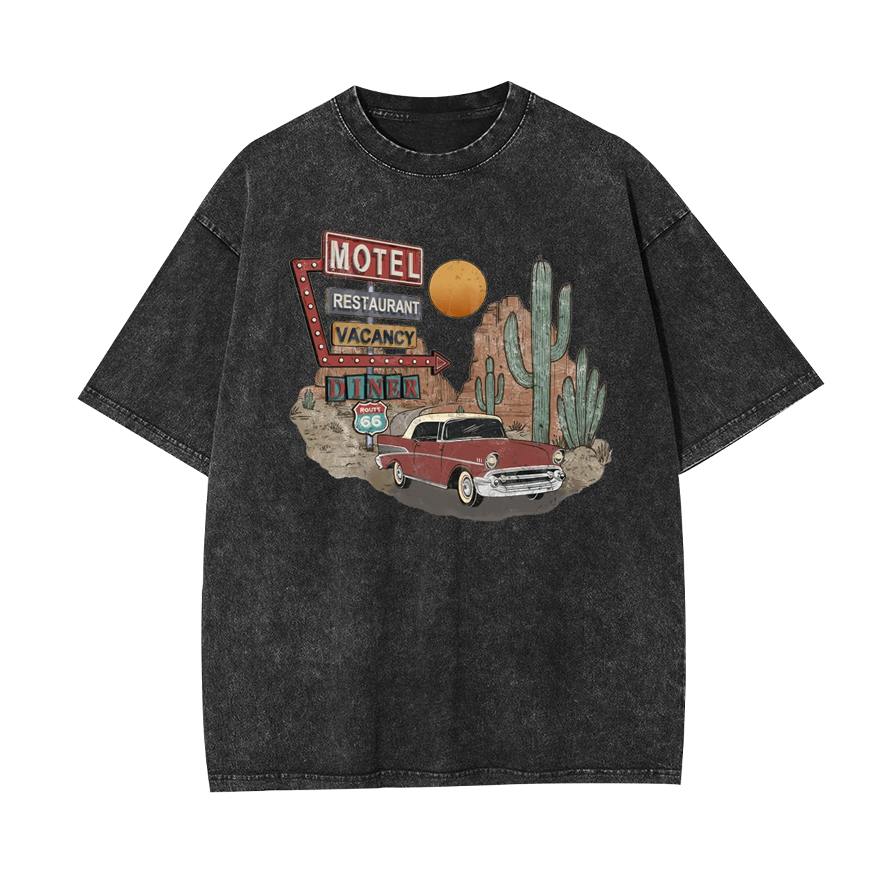 Retro Rock and Roll Desert Cactus Garment-dye Tees