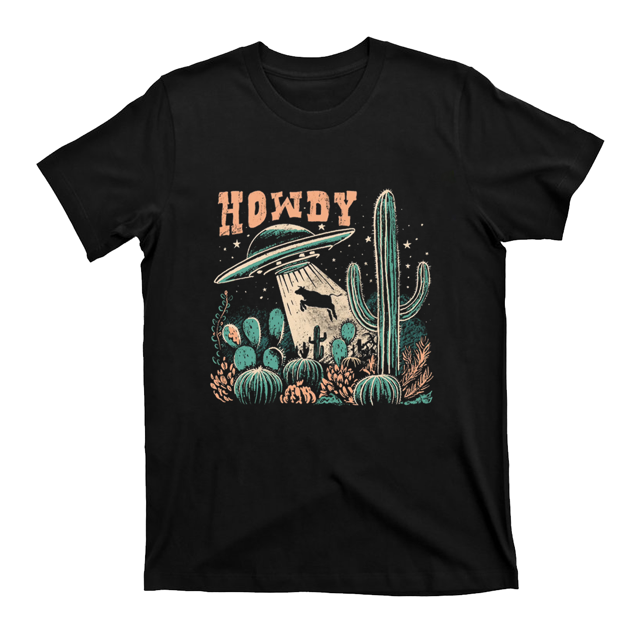 Howdy，Cow Abduction T-Shirts