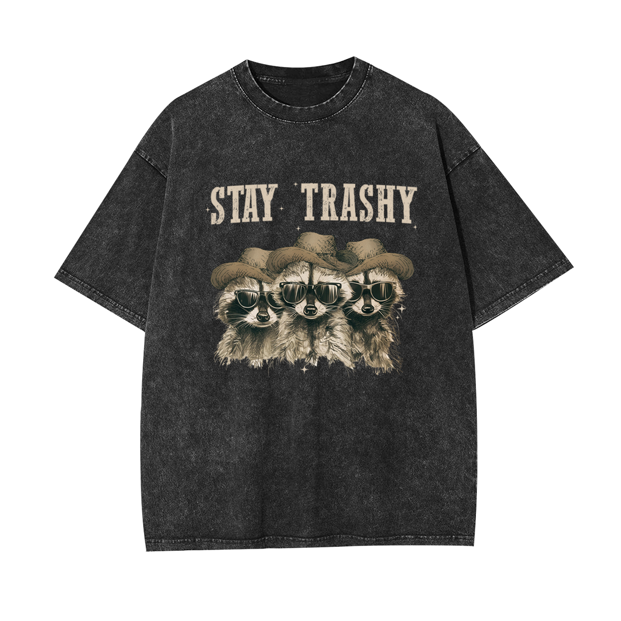 Stay Trashy,Raccoon Garment-dye Tees