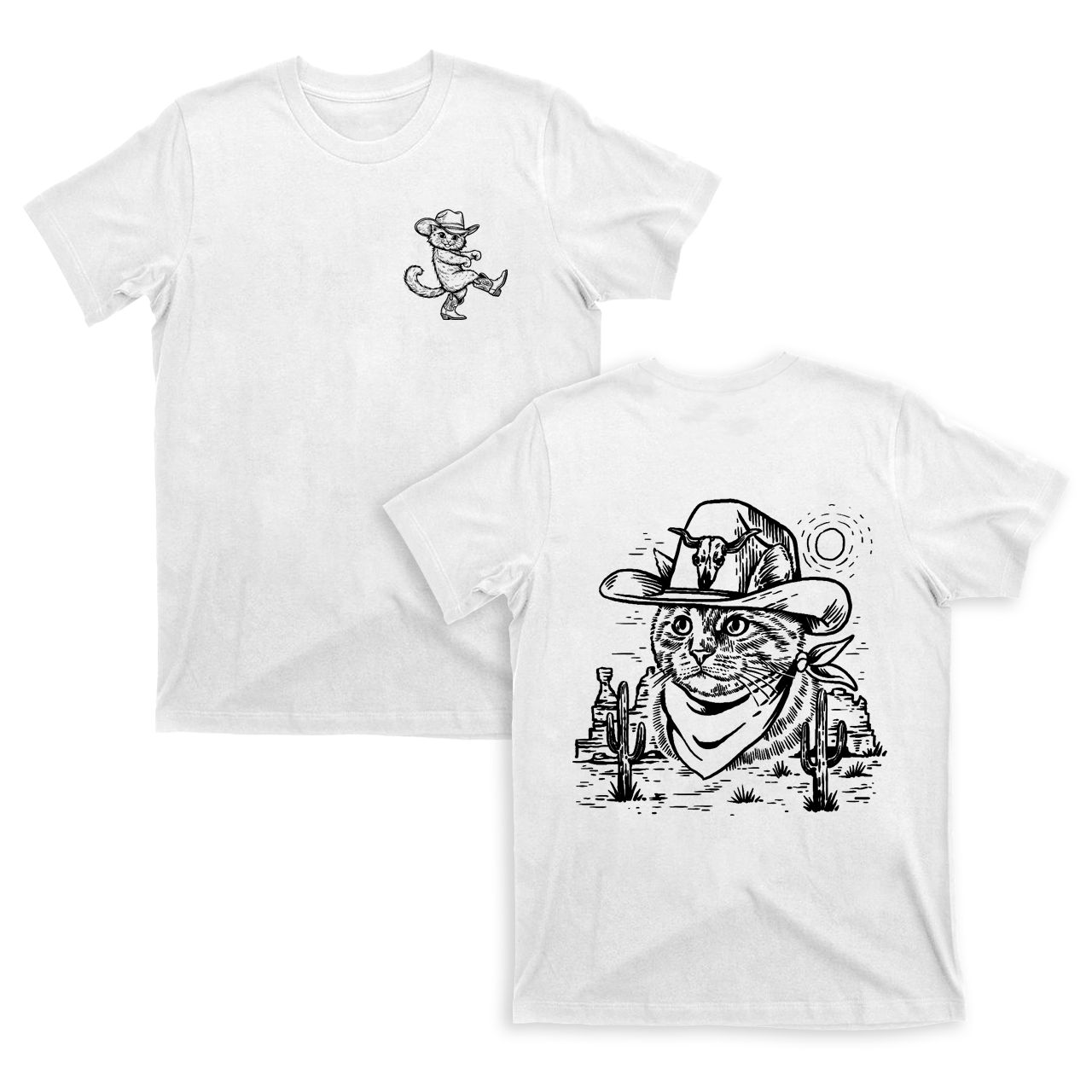 Meowhaw Country Cat T-Shirts