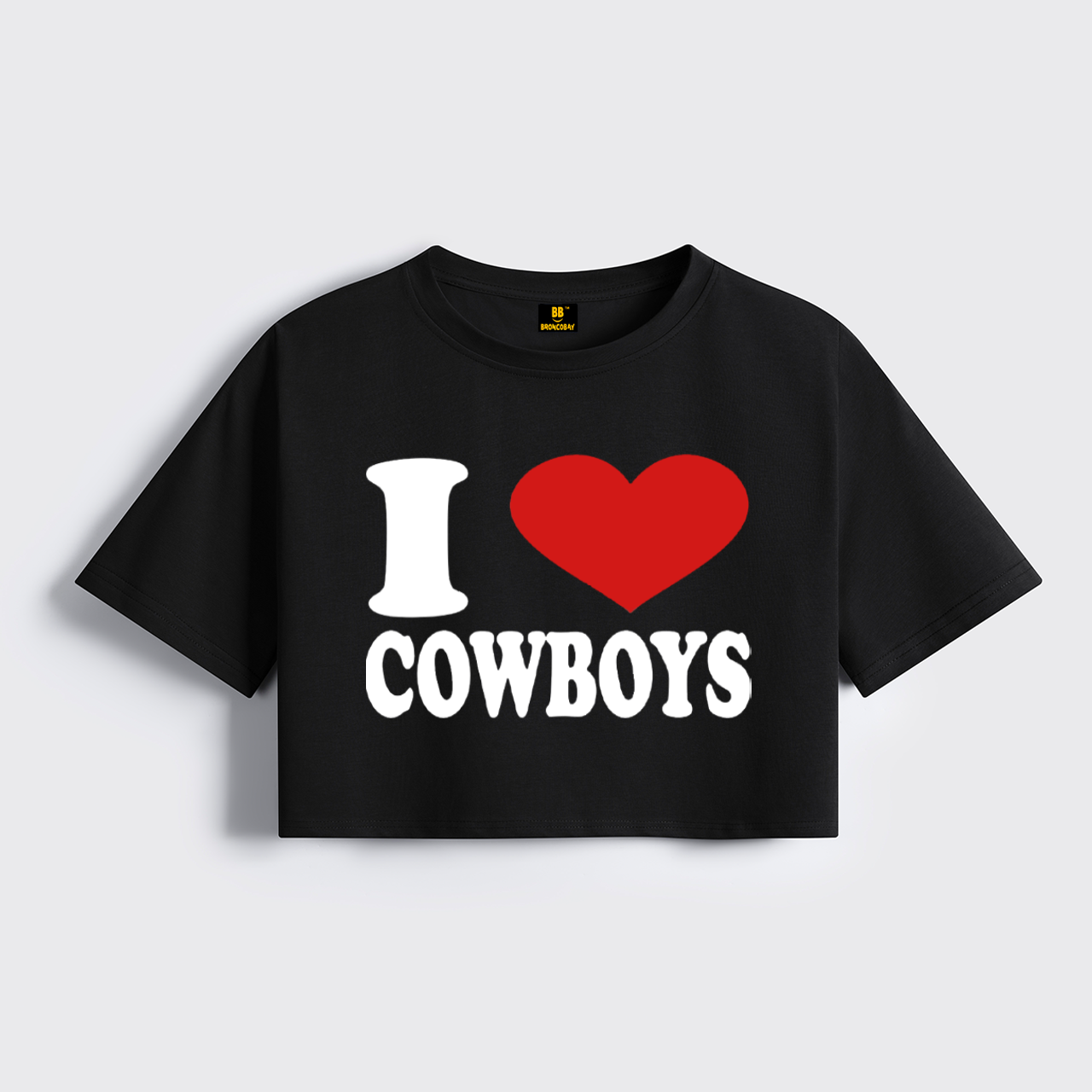 I Love Cowboys Cropped Boxy Tee